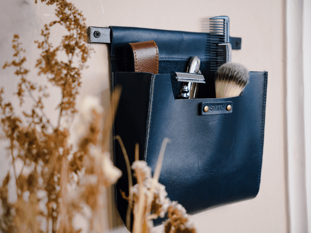 Medium Leather Wall Pocket OrganizerBrownGaucholife