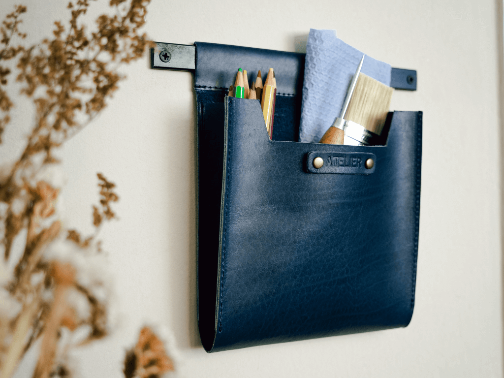 Small Leather Wall Pocket OrganizerBrownGaucholife